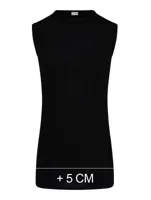 Heren mouwloos shirt katoen Extra lang - Shirt zonder mouwen - wit en zwart Ondershirt