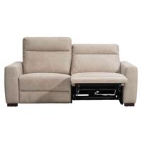 Leen Bakker - Bank James Verstelbaar 3-zits - Zilver - Lederlook/Polyester - Grijs - 198x100x95 Cm