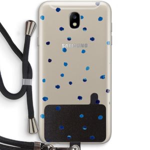 Blauwe stippen: Samsung Galaxy J7 (2017) Transparant Hoesje met koord