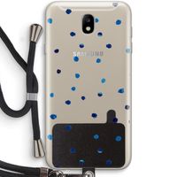 Blauwe stippen: Samsung Galaxy J7 (2017) Transparant Hoesje met koord