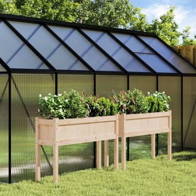 VidaXL Plantenbakken met poten 2 st massief grenenhout