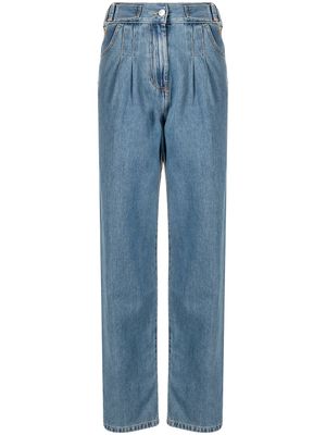MSGM jean droit à détail plissé - Bleu