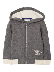 Burberry Kids hoodie zippé à logo EKD brodé - Gris