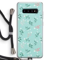 Small white flowers: Samsung Galaxy S10 Plus Transparant Hoesje met koord