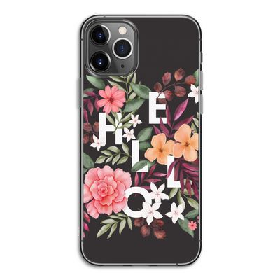 Hello in flowers: iPhone 11 Pro Transparant Hoesje