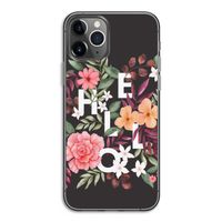Hello in flowers: iPhone 11 Pro Transparant Hoesje