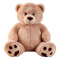 Teddy beer knuffel van zachte pluche - 64 cm zittend/100 cm staand - lichtbruin