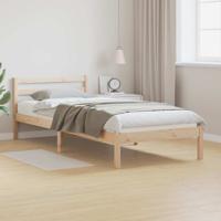 Bedframe met hoofdeinde Bruin 210 x 100 cm Massief grenenhout
