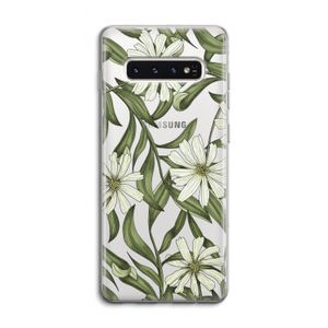 Wit bloemenpatroon: Samsung Galaxy S10 4G Transparant Hoesje