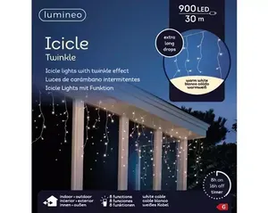 Lumineo led icicle xl twinkle l30m-900l wit