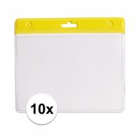 10 badgehouders geel 11,5 x 9,5 cm - thumbnail