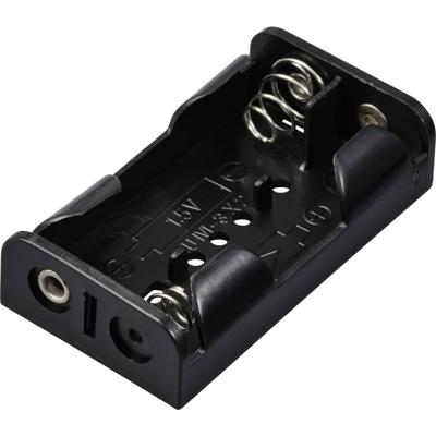 TRU COMPONENTS TC-13220524 Batterijhouder Aantal cellen: 2 AA (penlite) Soldeeraansluiting (l x b x h) 60 x 33 x 15 mm