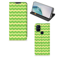 OnePlus Nord N10 5G Hoesje met Magneet Waves Green - thumbnail