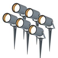 HOFTRONIC™ Set van 6 Spikey dimbare LED prikspots - excl. GU10 - Wandspot - IP65 voor binnen en buiten - Grondspies - Antraciet HOFTRONIC™ Set van 6 Spikey dimbare LED prikspots - excl. GU10 - Wandspot - IP65 voor binnen en buiten - Grondspies - Antraciet