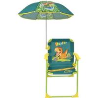 FUN HOUSE JURASSIC WORLD Dinosaur camping klapstoel - H.38.5 x B.38.5 x D.37.5 cm - Met parasol ø 65 cm - Voor kinderen