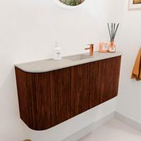 Toiletmeubel Mondiaz Joya Dlux | 93.2 cm | Meubelkleur Ruby | Faye wastafel Opalo Wasbak Midden | 1 kraangat