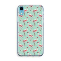 Flamingoprint groen: iPhone XR Transparant Hoesje