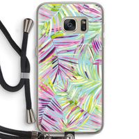Tropical Palms Blue: Samsung Galaxy S7 Transparant Hoesje met koord