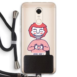 Hartje: Xiaomi Redmi 5 Transparant Hoesje met koord