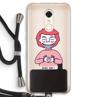 Hartje: Xiaomi Redmi 5 Transparant Hoesje met koord