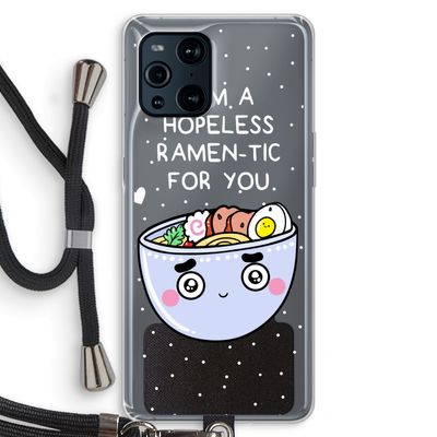 I'm A Hopeless Ramen-Tic For You: Oppo Find X3 Transparant Hoesje met koord