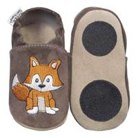 Hobea babyslofjes extra antislip Fuchs dunkelbraun-24-25