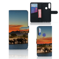 Alcatel 1S 2020 Telefoonhoesje met Pasjes Olifanten - thumbnail