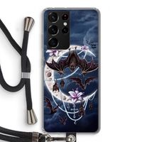 Vleermuizen Maan: Samsung Galaxy S21 Ultra Transparant Hoesje met koord