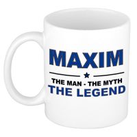Naam cadeau mok/ beker Maxim The man, The myth the legend 300 ml   -
