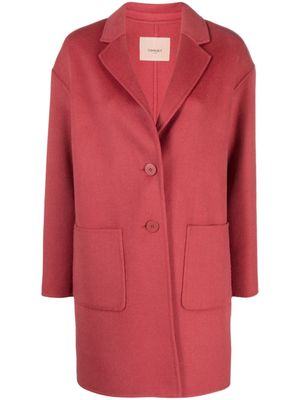 TWINSET manteau en laine mélangée à simple boutonnage - Rose
