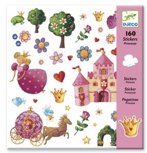 160 stickers Prinses Marguerite DJECO meerdere kleuren