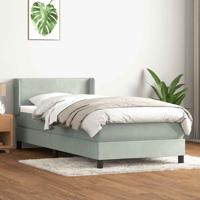 Boxspring met matras fluweel lichtgrijs 80x220 cm