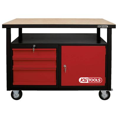 KS Tools 8650101 Verrijdbare werkbank met 3 schuifladen en 1 deur (b x h x d) 1200 x 840 x 600 mm