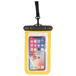 Bellatio Design waterdicht telefoonhoesje voor alle telefoons tot 6 inch geel   -