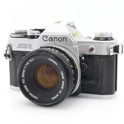 Canon AE-1 zilver + FD 50mm f/1.8 S.C. occasion