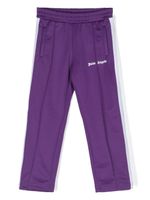 Palm Angels Kids pantalon de jogging rayé à logo imprimé - Violet - thumbnail