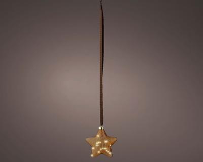 Micro LED ster binnen L6.5-W20-H20cm brown/warm white - Lumineo