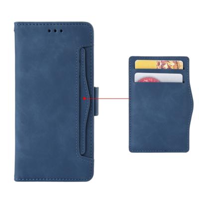 Portemonnee stijl huid gevoel kalf patroon lederen draagtas voor Google pixel 3a met aparte kaartsleuf (blauw)