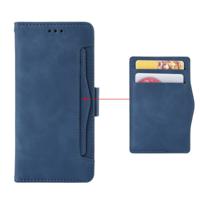 Portemonnee stijl huid gevoel kalf patroon lederen draagtas voor Google pixel 3a met aparte kaartsleuf (blauw)