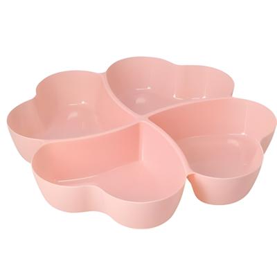 Snackschaal / serveerschaal bloem - met vakverdeling - roze - kunststof - D32 cm - Serveerschalen Snackschaal / serveerschaal bloem - met vakverdeling - roze - kunststof - D32 cm - Serveerschalen