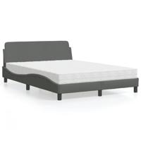 Bed met matras "Dover" stof donkergrijs 140x200 cm