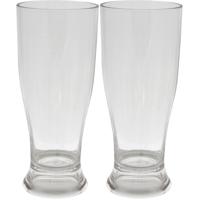 Set van 2x stuks onbreekbare kunststof camping bierglazen 350 ml - thumbnail