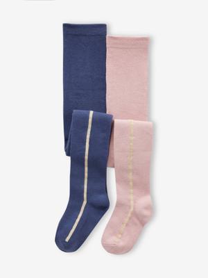 2 paar maillots met lurex indigoblauw