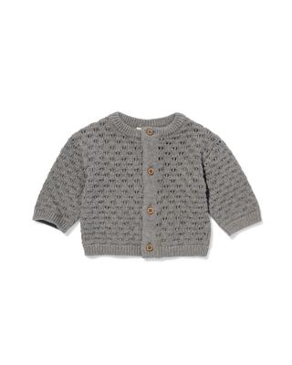 HEMA Newborn vest ajour grijsmelange (grijsmelange)