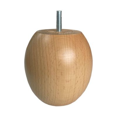 Meubelpoot rond Ø 10 cm en hoogte 10 cm van massief hout (M8)