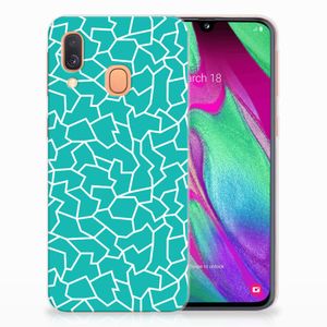 Samsung Galaxy A40 Hoesje maken Cracks Blue