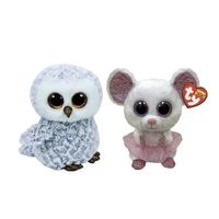 Ty - Knuffel - Beanie Boo's - Owlette Owl & Nina Mouse - thumbnail