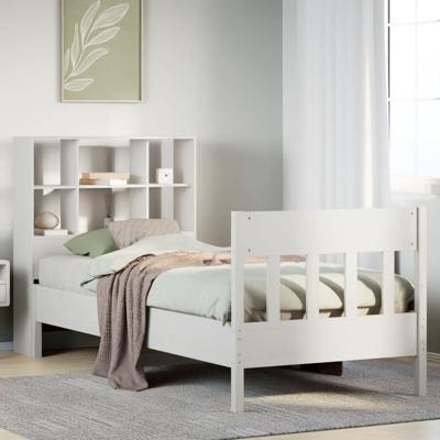 Bedframe zonder matras massief grenenhout wit 90x190 cm