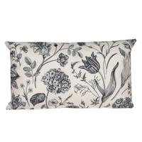 Sierkussen voor binnen en buiten - vintage flowers - creme wit - 30 x 50 cm - tuinkussen