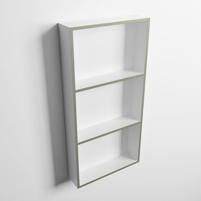 MONDIAZ EASY Nis 59,5x29,5cm in solid surface kleur Army | Talc. 3 vakken geschikt voor in- of opbouw